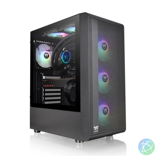 Thermaltake S200 TG ARGB Tempered Glass Black gépház