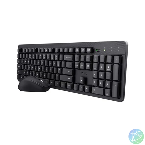 Trust Ody II Silent Wireless Keyboard & Mouse Set Black HU billentyűzet