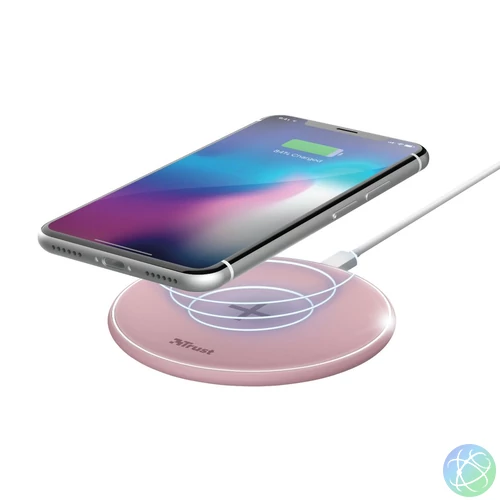 Trust Qylo Fast Wireless Charging Pad 7.5/10W Pink töltő
