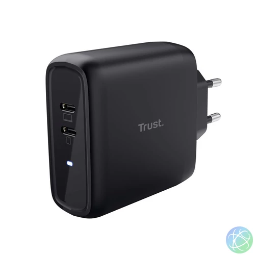 Trust Maxo Dual 65W USB-C Charger Black töltő