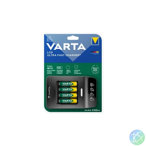 Varta LCD Ultra Fast Charger + 4x AA 2100mAh töltő