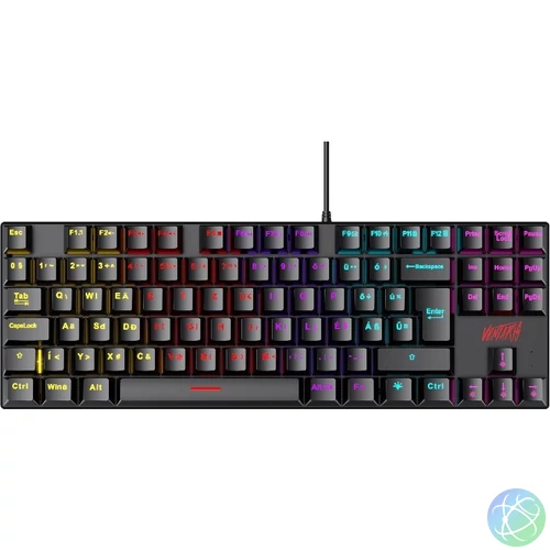 Ventaris Malevik RGB Mechanical Red Switch Gamer Keyboard Black HU billentyűzet