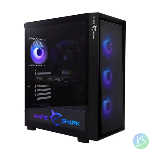 White Shark Warhead 3 Tempered Glass Black gépház