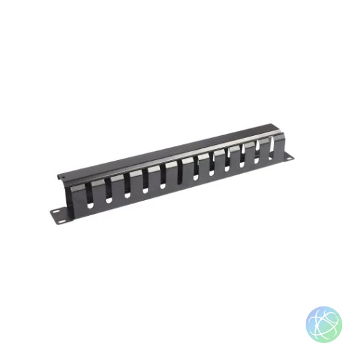 WP 2U horizontal cable managment panel with Black cover RAL 9005, 483x88mm