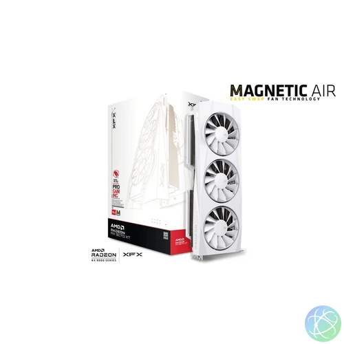 XFX RX9070 XT White 16GB DDR6 Quicksilver Magnetic Air Edition videókártya
