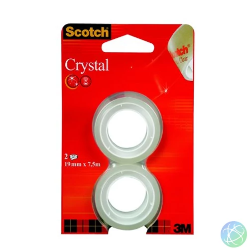 Ragasztószalag, 19 mm x 7,5 m, 3M SCOTCH "Crystal"