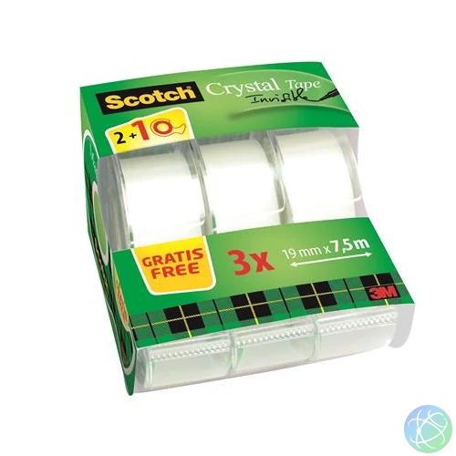 Ragasztószalag, adagolón, kézi, 19 mm x 7,5 m, 3M SCOTCH "Magic Tape 810",2+1