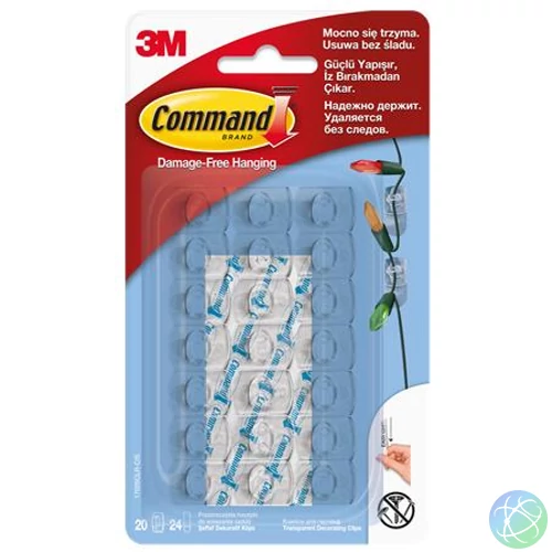 Mini műanyag akasztó, 20 db, 3M SCOTCH "Command™"