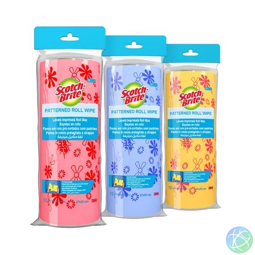 Törlőkendő, univerzális, 12 db, 25x27 cm, 3M "Scotch-Brite", vegyes színek 