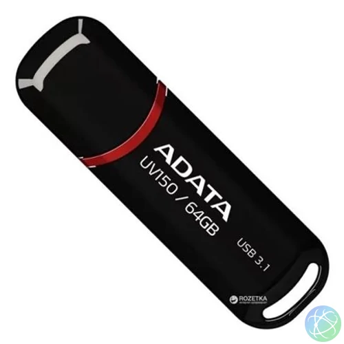 Pendrive, 64GB, USB 3.2 Gen1, ADATA "UV150", fekete