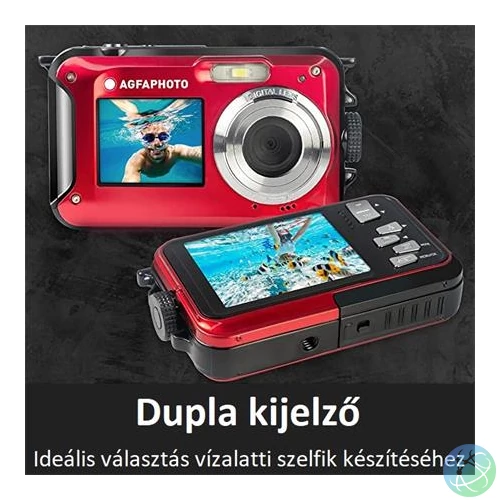 Fényképezőgép, kompakt, digitális, vízálló, AGFAPHOTO "WP8000", piros