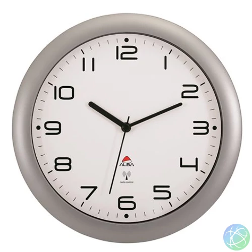 Falióra, rádióvezérlésű, 30 cm, ALBA "Hornewrc", ezüst