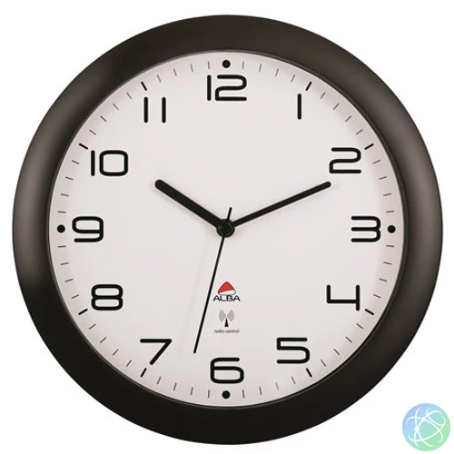 Falióra, rádióvezérlésű, 30 cm, ALBA "Hornewrc", fekete