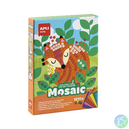Mozaikos képkészítő készlet, APLI Kids "Animals Mosaic", erdei állatok