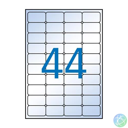 Etikett, 48,5x25,4 mm, poliészter, kerekített sarkú, APLI, átlátszó, 440 etikett/csomag