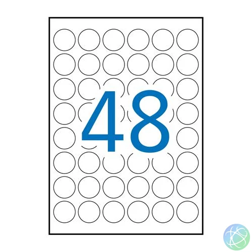 Etikett, 30 mm kör, poliészter, időjárásálló, fehér, APLI, 960 etikett/csomag