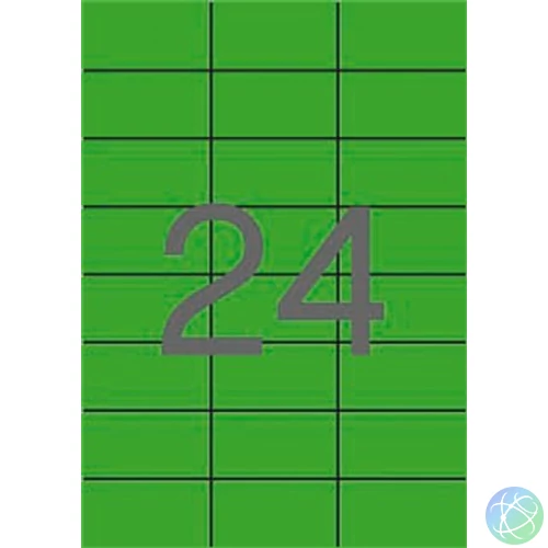 Etikett, 70x37 mm, színes, APLI, zöld, 2400 etikett/csomag