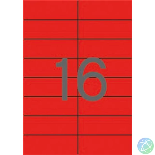 Etikett, 105x37 mm, színes, APLI, piros, 320 etikett/csomag