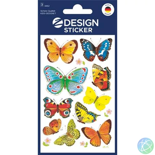 Matrica, papír, 3 ív, 76x120 mm, AVERY ZWECKFORM, "Z-Design No.4462", lepkék