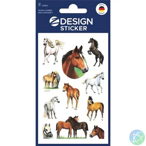 Matrica, papír, 2 ív, 76x120 mm, AVERY ZWECKFORM, "Z-Design No.53483", csillogó lovak