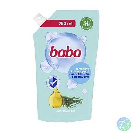 Folyékony szappan utántöltő, 750 ml, BABA, eukaliptusz