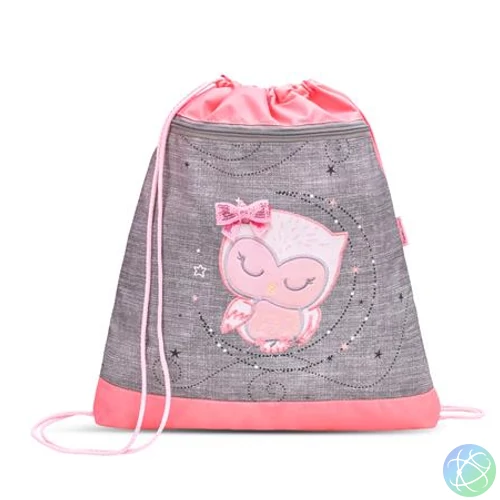 Tornazsák, BELMIL "Little Owl", szürke-rózsaszín, bagoly