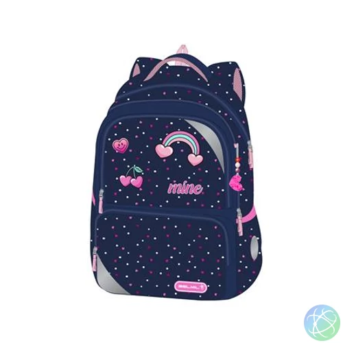 Iskolatáska, cipzáras, BELMIL "Maxi Packspecial T-Simple Heart", pöttyös-szivecskés