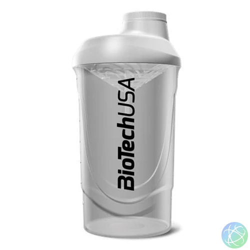 Keverőpalack, 600ml, BIOTECH USA "Wave Shaker", átlátszó