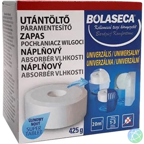 Páramentesítő utántöltő tabletta, 425 g, BOLASECA, lyukas