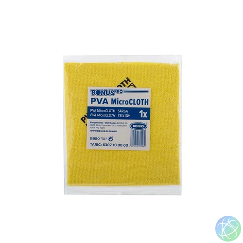 Törlőkendő, mikroszálas, univerzális, 40x34 cm, BONUS "PVA MicroCLOTH", sárga