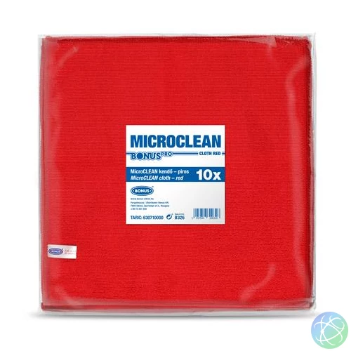 Törlőkendő, mikroszálas, univerzális, 10 db, 32x32 cm, BONUS "MicroCLEAN", piros