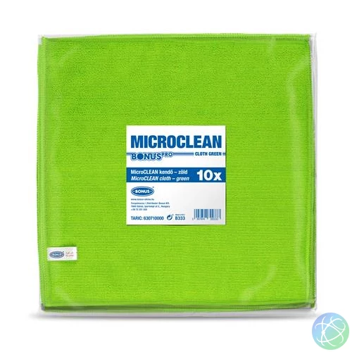Törlőkendő, mikroszálas, univerzális, 10 db, 32x32 cm, BONUS "MicroCLEAN", zöld