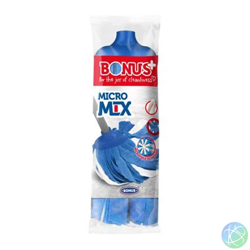 Felmosófej, mikroszál és viszkóz, BONUS "MicroMIX", kék-fehér