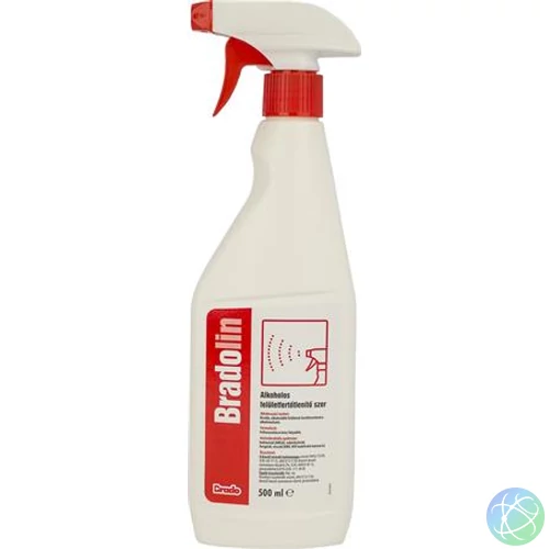 Felület fertőtlenítőszer, szórófejes, alkoholos, 0,5 l, BRADOLIN