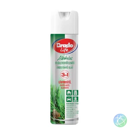 Felületfertőtlenítő és légfrissítő spray, 300 ml, BRADOLIFE, fenyő