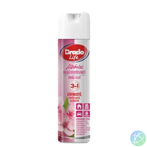 Felületfertőtlenítő és légfrissítő spray, 300 ml, BRADOLIFE, virág