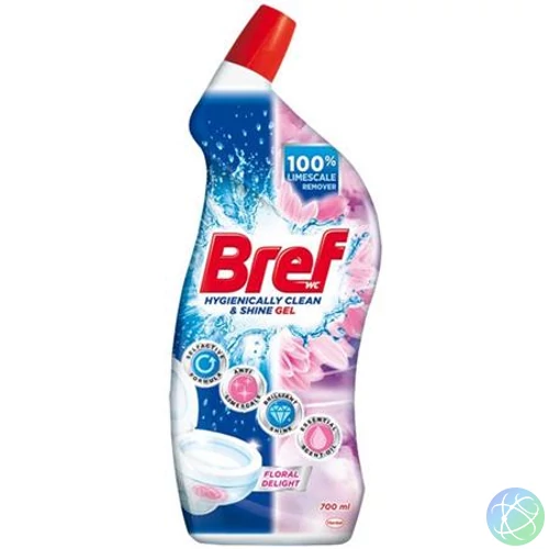 WC-tisztítógél, 700 ml, BREF, virág