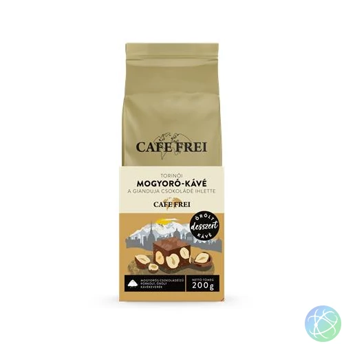 Kávé, pörkölt, őrölt, 200 g, CAFE FREI "Torinói mogyorós csokoládé"
