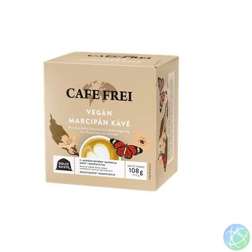 Kávékapszula, Dolce Gusto kompatibilis, 9 db, CAFE FREI "Vegán marcipán kávé"