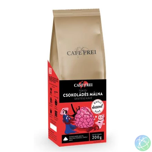 Kávé, pörkölt, őrölt, 200 g, CAFE FREI "Tokiói Málna Csokoládéval"