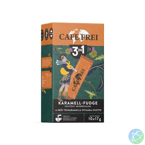 Instant kávé, 10x17 g, CAFE FREI "Skót Karamell-Fudge 3 in 1"