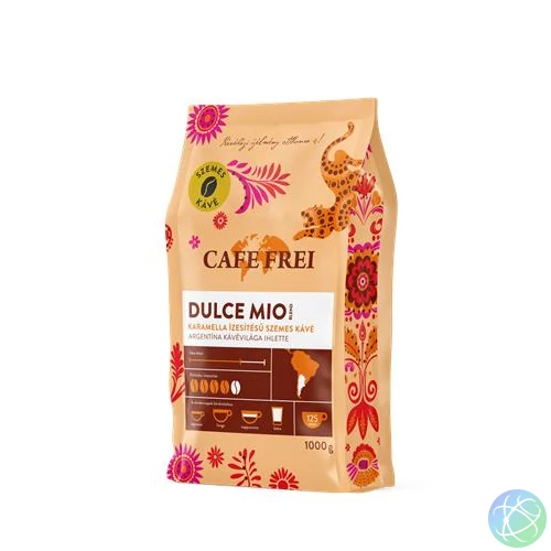Kávé, pörkölt, szemes, 1000 g, CAFE FREI "Dulce Mio" karamellás