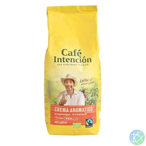 Kávé, pörkölt, BIO szemes, 1000 g, CAFÉ INTENCIÓN "Crema Aromatico"