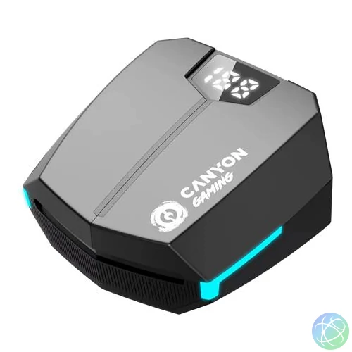 Fülhallgató, vezeték nélküli, Bluetooth 5.3, gaming, CANYON "DoubleBee GTWS-2", fekete