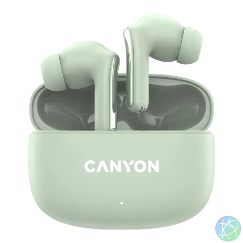 Fülhallgató, TWS vezeték nélküli, Bluetooth 5.4, CANYON "OnGo 9", zsálya