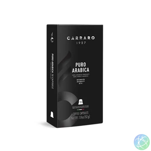Kávékapszula, Nespresso® kompatibilis, 10 db, CARRARO "Puro Arabica"
