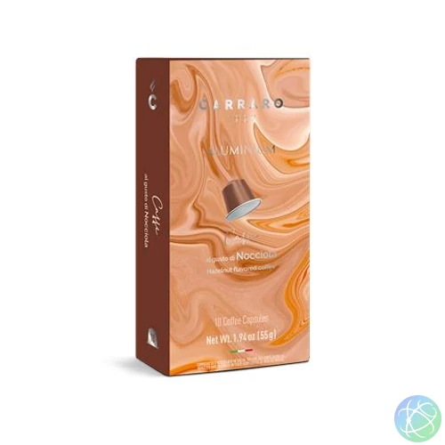 Kávékapszula, Nespresso® kompatibilis, 10 db, CARRARO, mogyoró