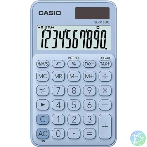 Zsebszámológép, 10 számjegy, CASIO "SL 310", világoskék