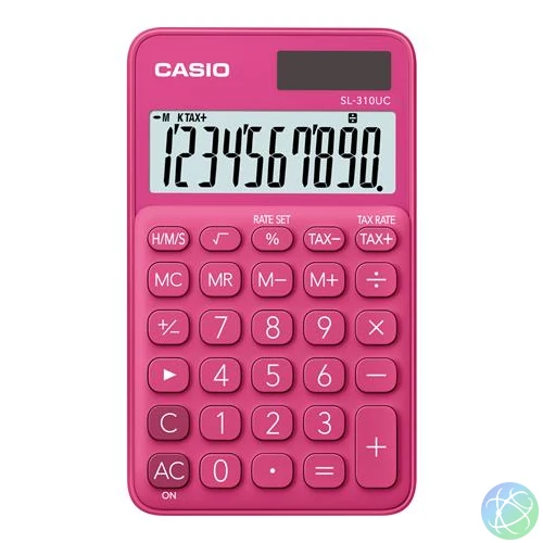 Zsebszámológép, 10 számjegy, CASIO "SL 310", rózsaszín