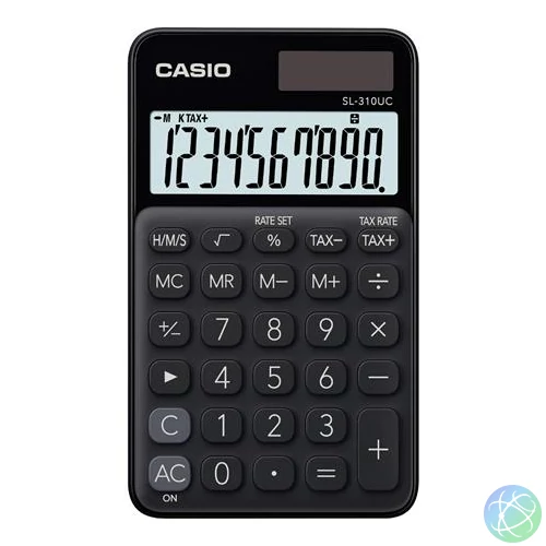 Zsebszámológép, 10 számjegy, CASIO "SL 310", fekete